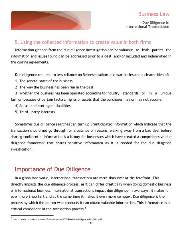 Due Diligence Pdf